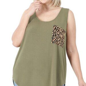 Zenana olive green tank size 3X